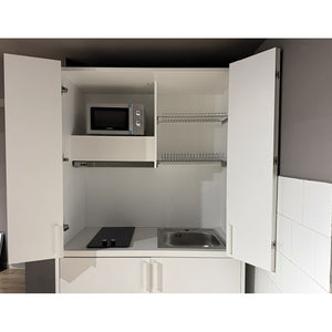 Cucina salvaspazio a scomparsa Fold Evolution colore antracite e elettrodomestici inclusi 125x62x208H