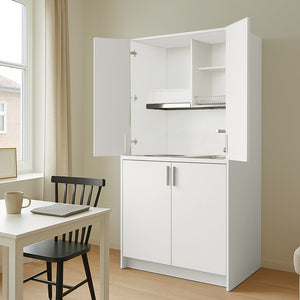 Cucina salvaspazio a scomparsa Fold Evolution colore bianco e elettrodomestici inclusi 125x62x208H