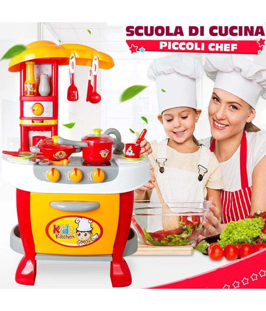 Cucina Scuola Piccoli Cuochi Fornello Con Luci E Suoni E Accessori Di Gioco         