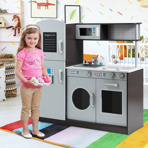 Cucina giocattolo per bambini con accessori personalizzati manopole, Cucina verticale in legno-Cucine giocattoli