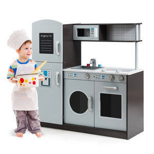 Cucina giocattolo per bambini con accessori personalizzati manopole, Cucina verticale in legno-Cucine giocattoli