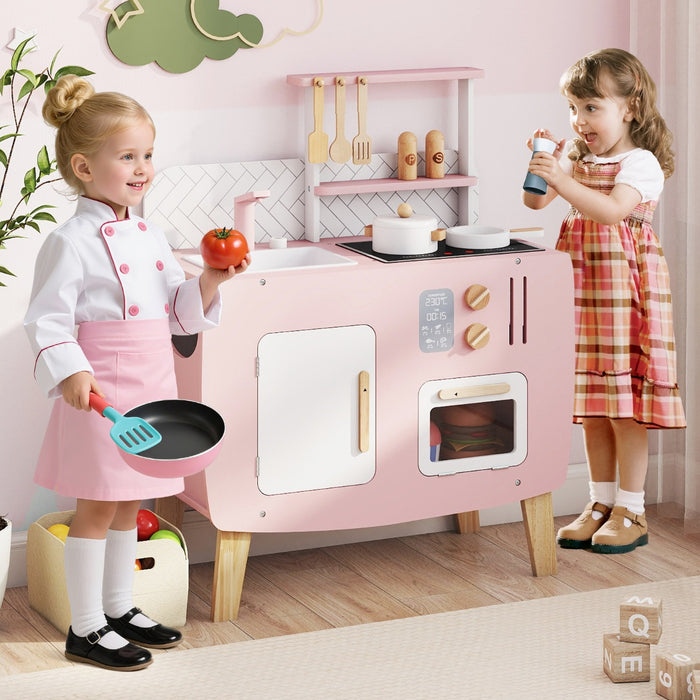 Cucina giocattolo per bambini set cucina in legno con fornelli lavandino rubinetto e forno, Cucina set da chef gioco-Cucine giocattoli