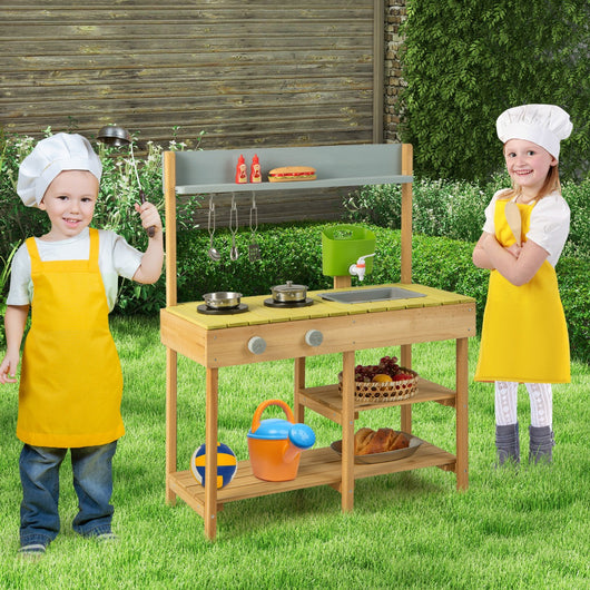 Cucina giocattolo per bambini con serbatoio d'acqua rimovibile rubinetto realistico, Cucina gioco 75x35x92cm-Cucine giocattoli