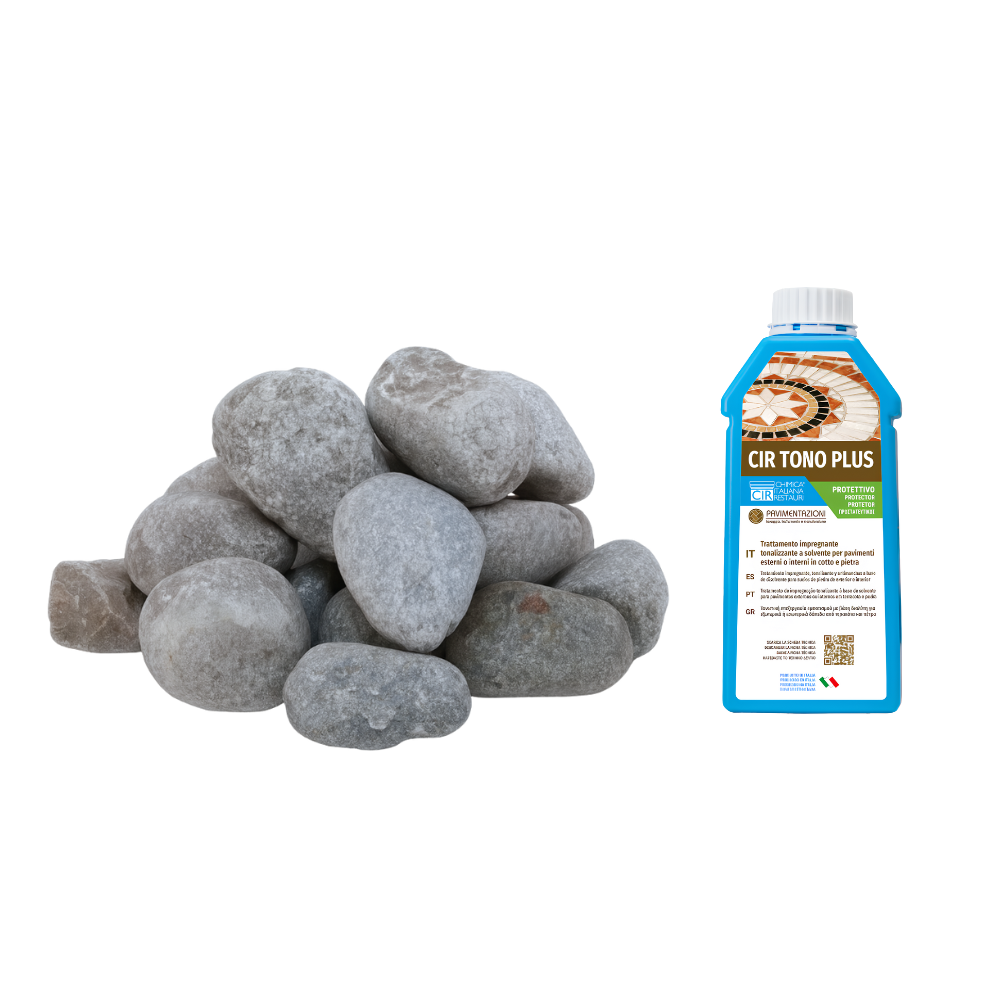 Kit ciottoli occhialino e cir tono plus per decorazioni raffinate *** misura 15/25, formato 25 kg + 1 l, confezione 1