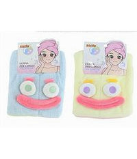 Cuffia Capelli Asciugamano Asciuga Assorbente Shampoo Bagno Doccia Con Faccia 10736         