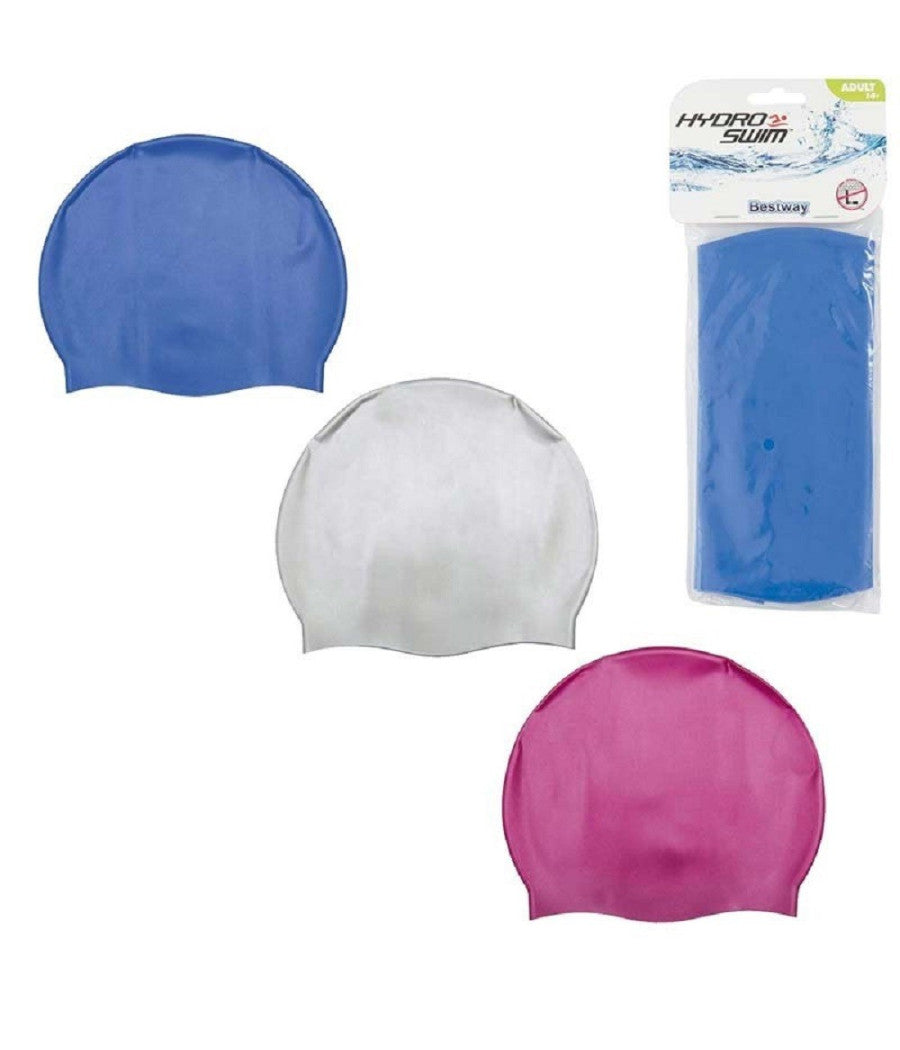 Cuffia Hydro Swim Silicone Mare Piscina Nuoto 14+ Anni 3 Colori Assortiti 26006         