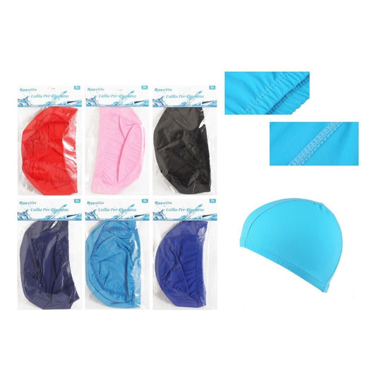 Trade Shop - Cuffia Nuoto Per Piscina Estate In Tessuto Unisex 6 Colori Misti 25x17 Cm 605434 -