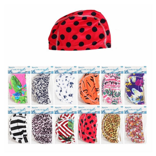 Trade Shop - Cuffia Nuoto Per Piscina Estate In Tessuto Unisex Varie Fantasie Miste 25x17 Cm 605435 -