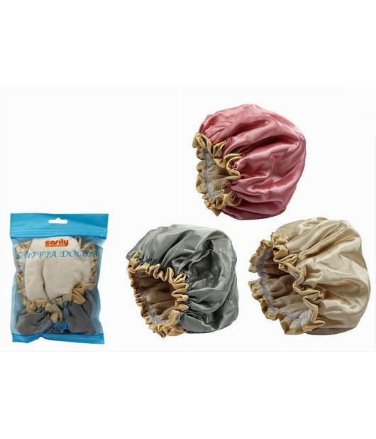 Cuffia Per Doccia Bagno Elastico Bordino Colorato Lucido Protegge Capelli 79524         