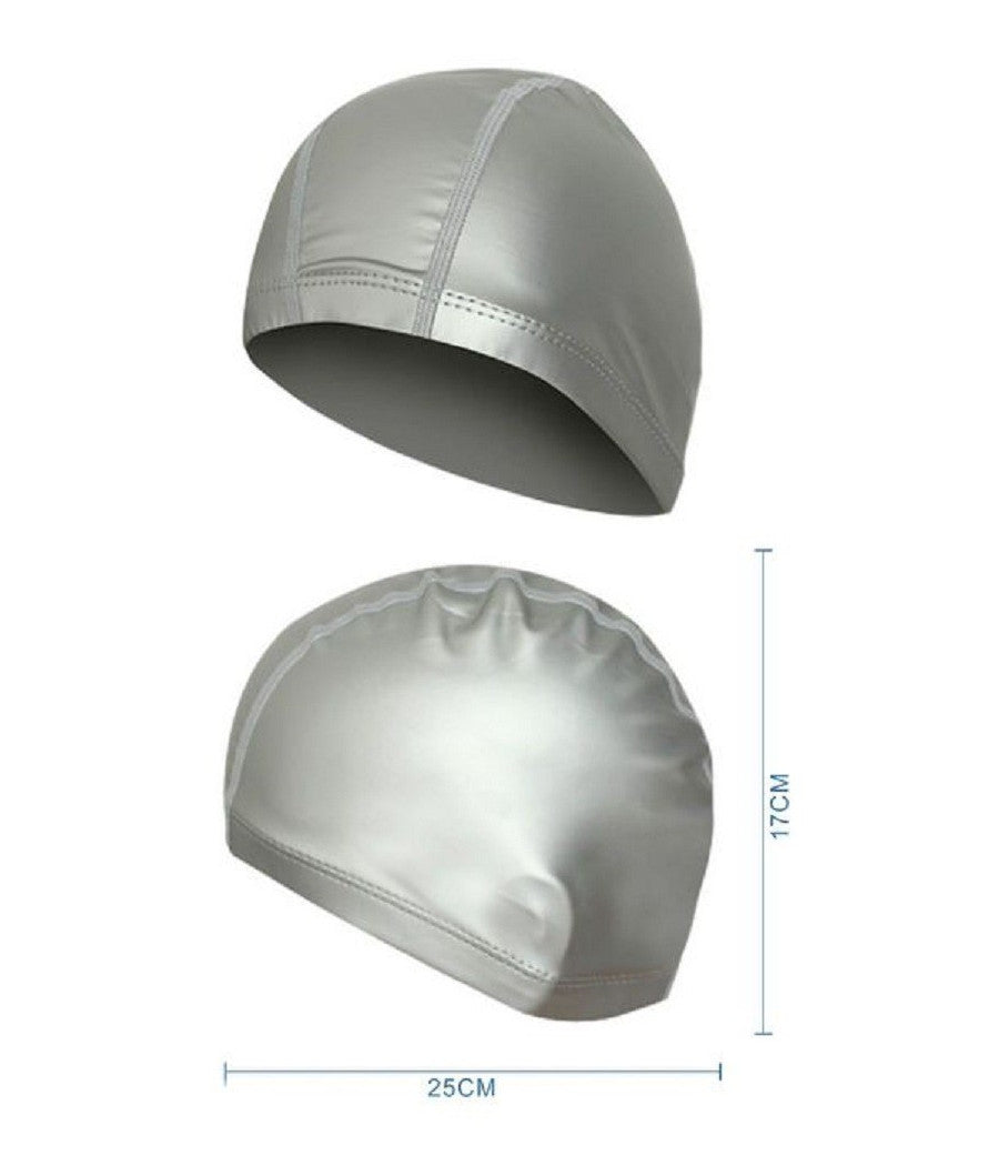 Cuffia Piscina Mare Nuoto Tessuto Rivestito Silicone Tinta Unita 25x17cm 605436         