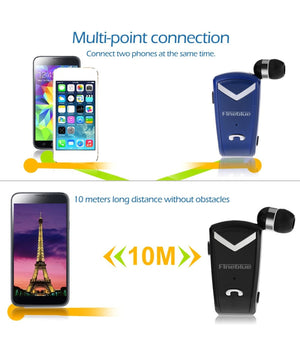 Cuffia Retraibile Auricolare Bluetooth Universale Fineblue F-v2 Per Smartphone         