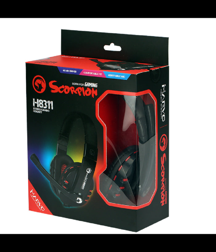 Cuffia Stereo Gaming Marvo H8311 Scorpion Headset Wired Auricolare Con Microfono         