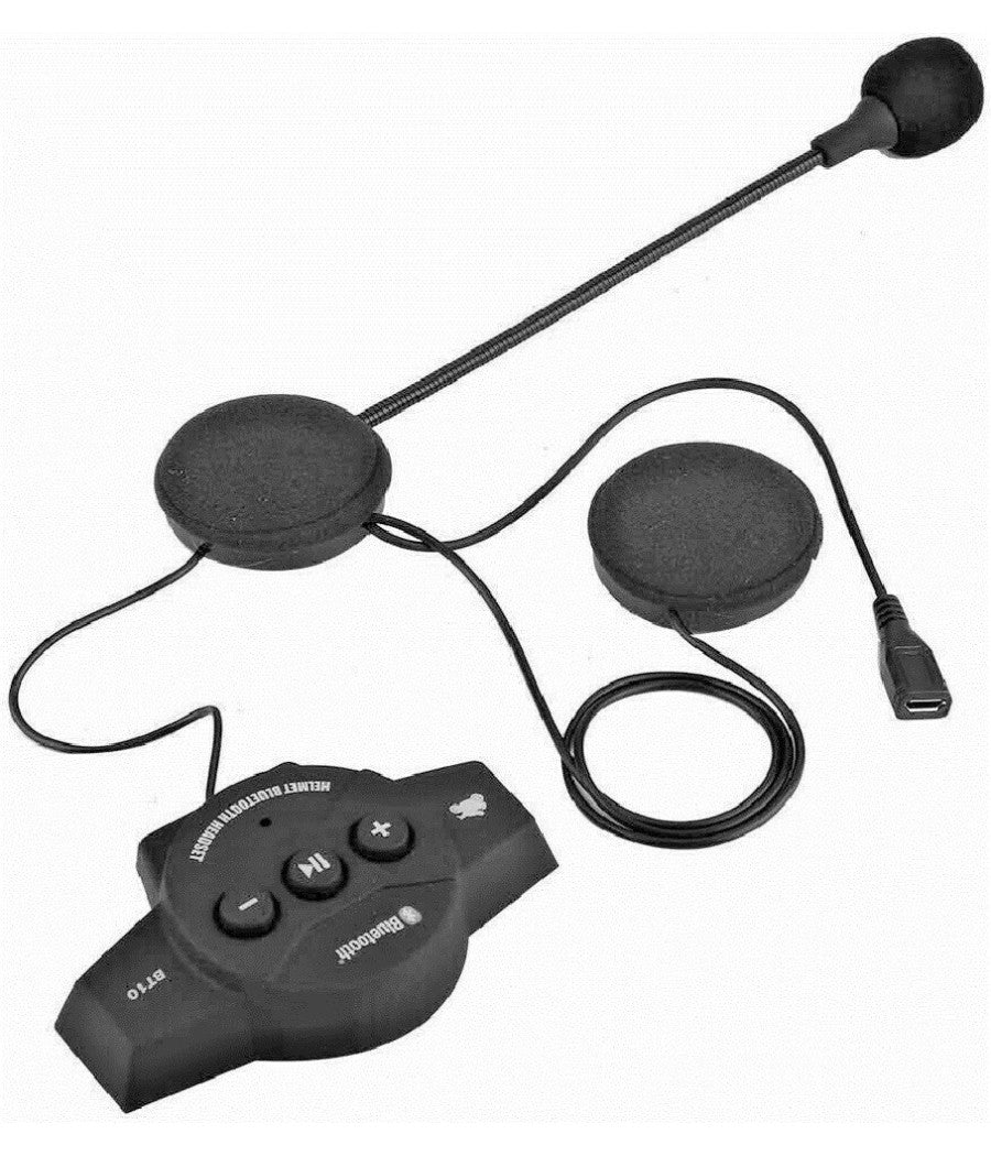 Trade Shop - Cuffie Auricolari Bluetooth Per Interno Casco Da Motocicletta Moto Con Microfono -