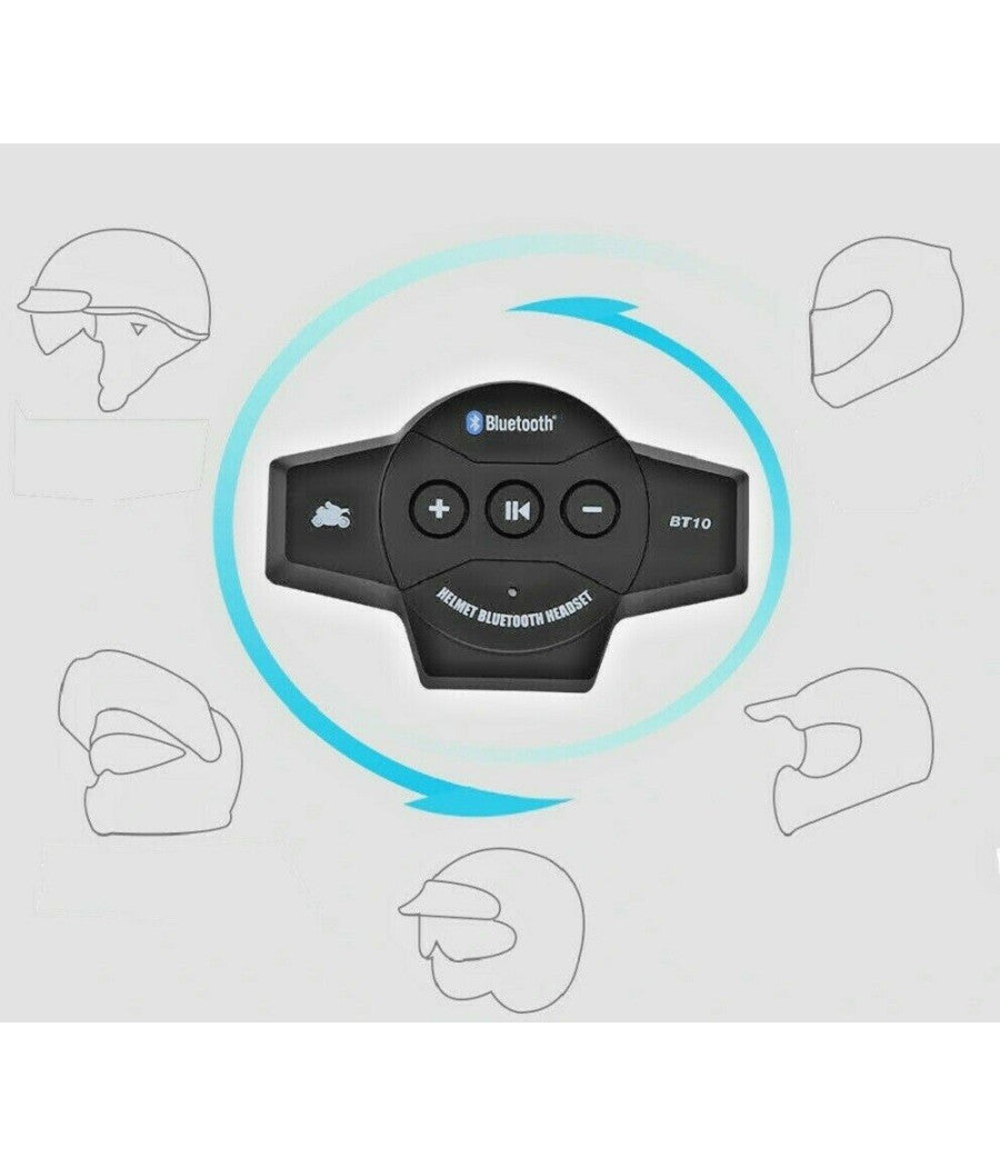 Trade Shop - Cuffie Auricolari Bluetooth Per Interno Casco Da Motocicletta Moto Con Microfono -