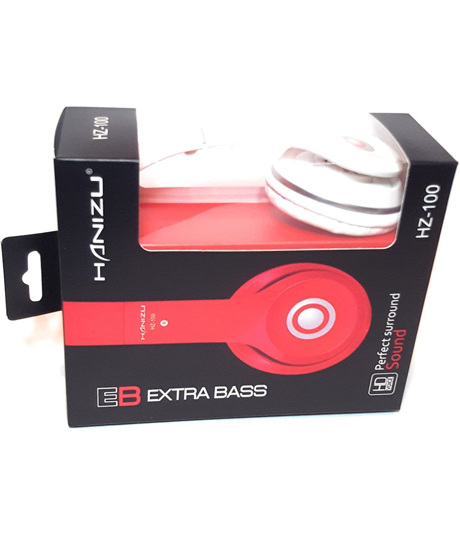 Cuffie Auricolari Hanizu Hz-100 Stereo Hd Smartphone Pc Mp3 Cd Extra Bass         