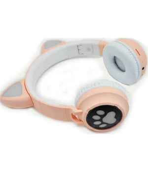 Cuffie Auricolari Q-em3 Wireless Bluetooth Filo Orecchio Di Gatto Led Microfono         