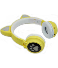 Cuffie Auricolari Q-em3 Wireless Bluetooth Filo Orecchio Di Gatto Led Microfono         