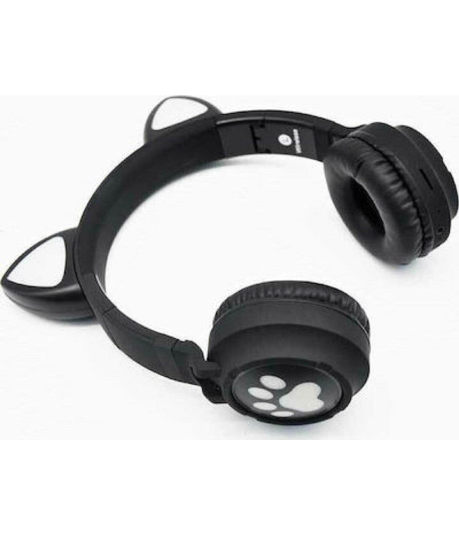 Cuffie Auricolari Q-em3 Wireless Bluetooth Filo Orecchio Di Gatto Led Microfono         