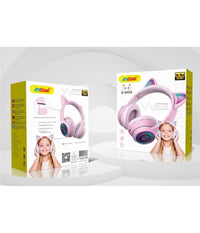 Cuffie Auricolari Wireless/cablate Orecchie Gatto Ricaricabili Bluetooth Q-em50         