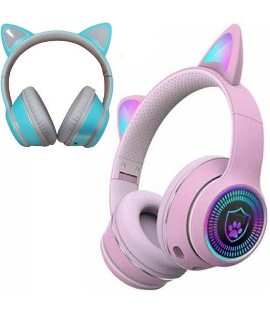 Cuffie Auricolari Wireless/cablate Orecchie Gatto Ricaricabili Bluetooth Q-em50         