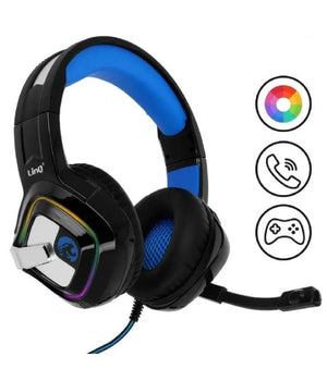 Cuffie Cablate Stereo Con Microfono Jack Usb Luci Rgb Led Gaming Film Pc Gm6066         