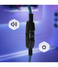 Cuffie Cablate Stereo Con Microfono Jack Usb Luci Rgb Led Gaming Film Pc Gm6066         