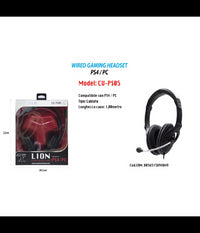 Cuffie Con Microfono Gaming Headset Wired Lion Cavo Compatibile Con Ps4/pc Maxtech Cu-ps05         