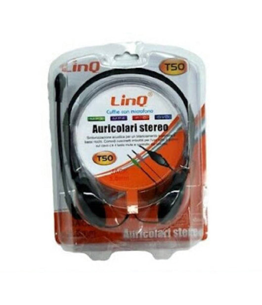 Cuffie Con Microfono Stereo Per Pc Notebook Skipe Msn Videolezioni Jack 3.5mm T50         