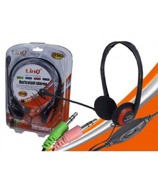 Cuffie Con Microfono Stereo Per Pc Notebook Skipe Msn Videolezioni Jack 3.5mm T50         