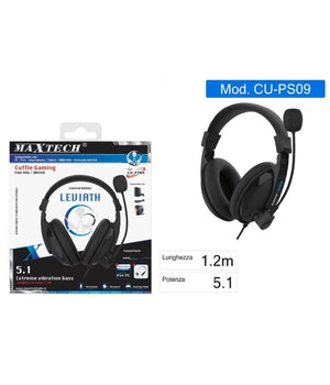 Cuffie Gaming Da Gioco Con Filo Microfono Per Pc Ps4 Xbox One Smartphone Cu-ps09         