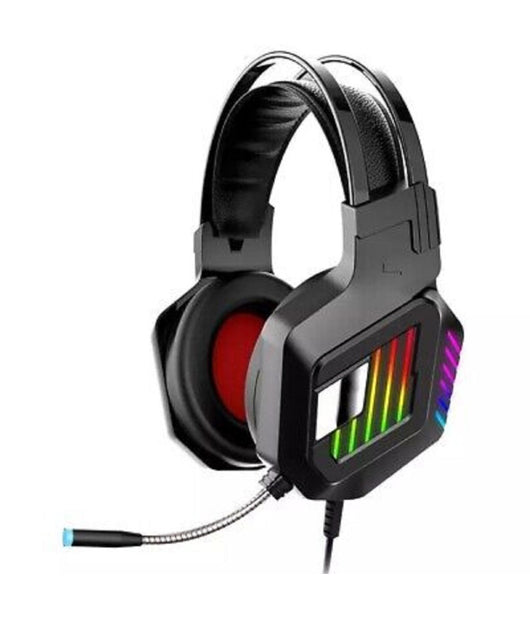 Cuffie Gaming Da Gioco Stereo Bass Con Microfono Luci A Led Rgb Per Ps4 Pc Qe8         
