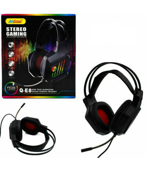 Cuffie Gaming Da Gioco Stereo Bass Con Microfono Luci A Led Rgb Per Ps4 Pc Qe8         
