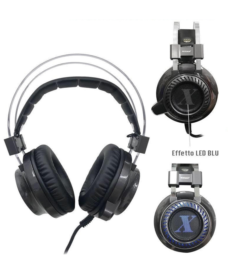 Cuffie Gaming Per Pc Ps4 Xbox One Controllo Volume E Microfono Usb Aux Cerberus         