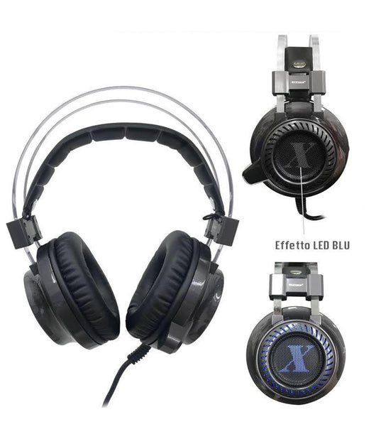 Cuffie Gaming Per Pc Ps4 Xbox One Controllo Volume E Microfono Usb Aux Cerberus         