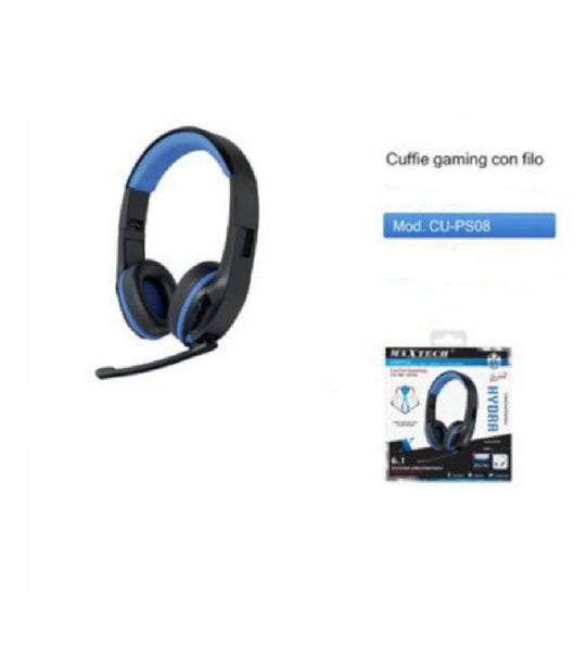 Cuffie Gaming Ps4 Pc Cuffia Con Filo Microfono Vivavoce Jack Aux 3,5mm Cu-ps08         