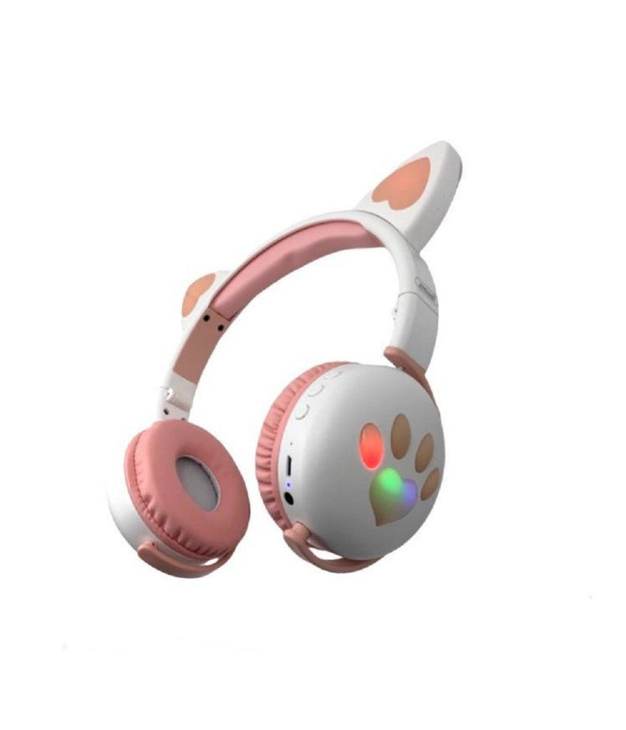 Cuffie Led Wireless Con Orecchie Da Gatto Con 7 Colori Di Luce Bluetooth Q-max60         