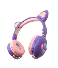 Cuffie Led Wireless Con Orecchie Da Gatto Con 7 Colori Di Luce Bluetooth Q-max60         