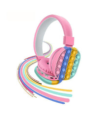 Cuffie Popit Rosa Bambine Wireless Radio Bluetooth Arcobaleno Pieghevole Sd Usb         