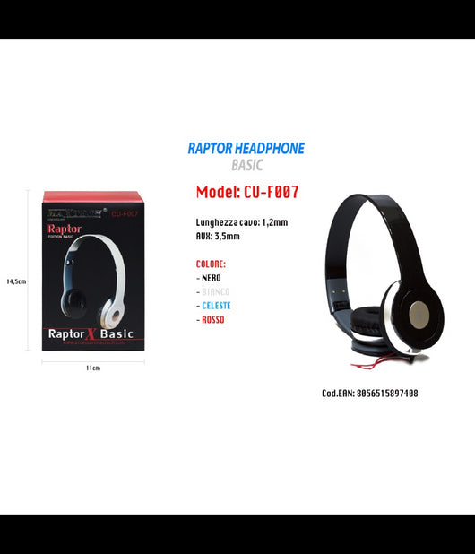 Cuffie Portatili 3,5mm Pc Computer Mac Notebook Mp3 Music Maxtech Edition Basic Cu-f007         