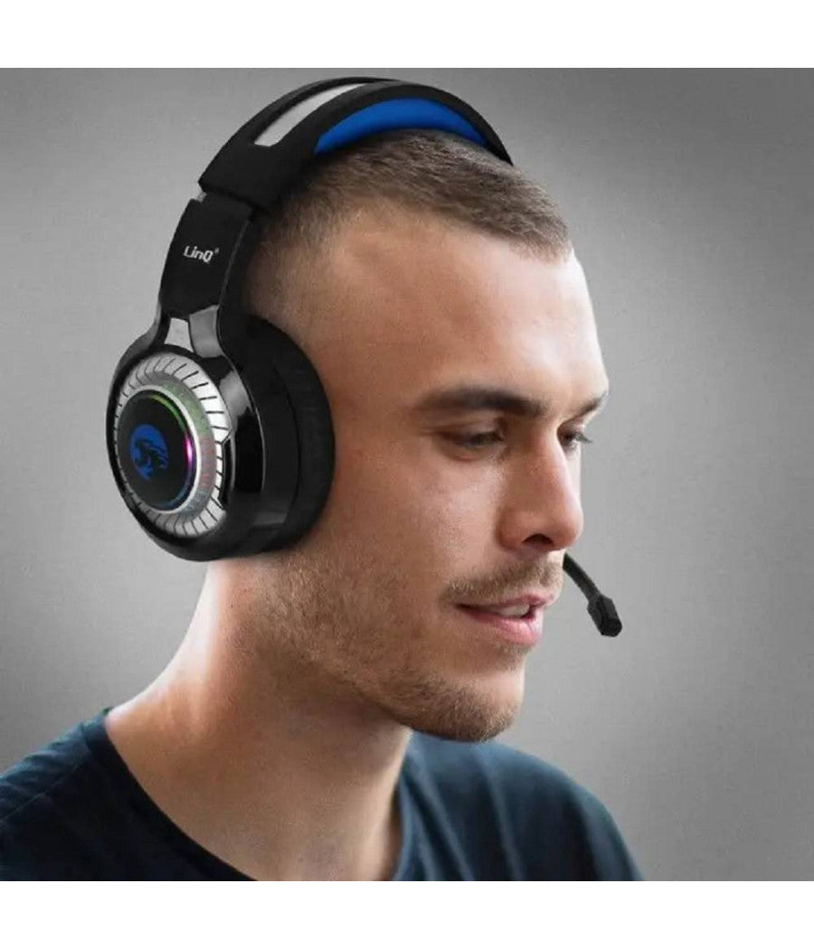 Cuffie Stereo Cablate Microfono Jack 3,5mm Usb Led Rgb Gaming Film Per Pc Gm6060         