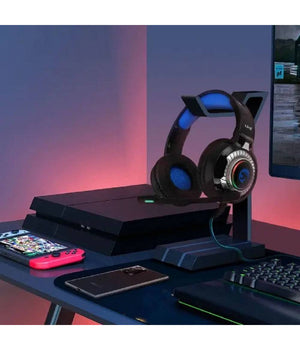 Cuffie Stereo Cablate Microfono Jack 3,5mm Usb Led Rgb Gaming Film Per Pc Gm6060         