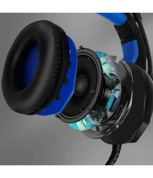 Cuffie Stereo Cablate Microfono Jack 3,5mm Usb Led Rgb Gaming Film Per Pc Gm6060         