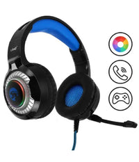 Cuffie Stereo Cablate Microfono Jack 3,5mm Usb Led Rgb Gaming Film Per Pc Gm6060         