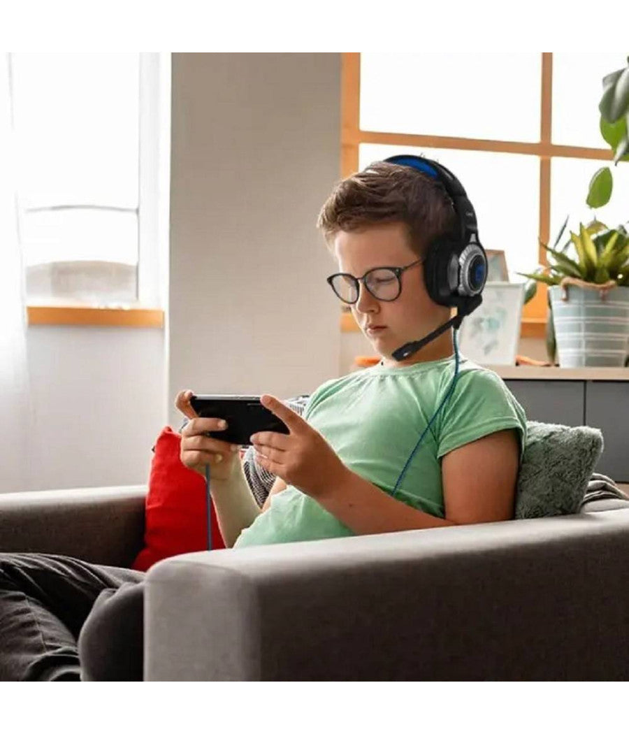 Cuffie Stereo Cablate Microfono Jack 3,5mm Usb Led Rgb Gaming Film Per Pc Gm6060         