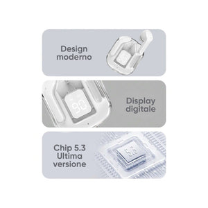 Trade Shop - Cuffie Ultrapods Max Auricolari Bluetooth 5.3 Wireless Con Microfono Display Led         