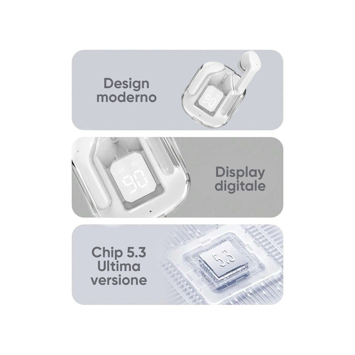 Trade Shop - Cuffie Ultrapods Max Auricolari Bluetooth 5.3 Wireless Con Microfono Display Led         