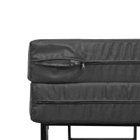 Divano da giardino modulare e rimovibile, Tavolino da caffè in vetro temperato, Grigio e Marrone