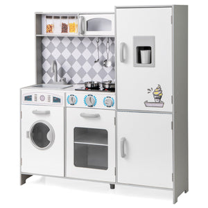Cucina giocattolo per bambini 91 x 30 x 102 cm con effetti sonori e luminosi design MDF bianco 20_0011610