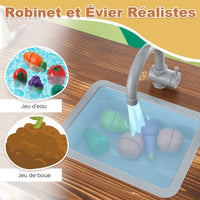 Cucina per bambini da esterno in legno di abete 2 accessori 65 x 40 x 96 cm per 3-7 anni naturale 20_0008369