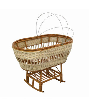 Culla morgana nat/miele cm 100x58 con dondolo e ruote